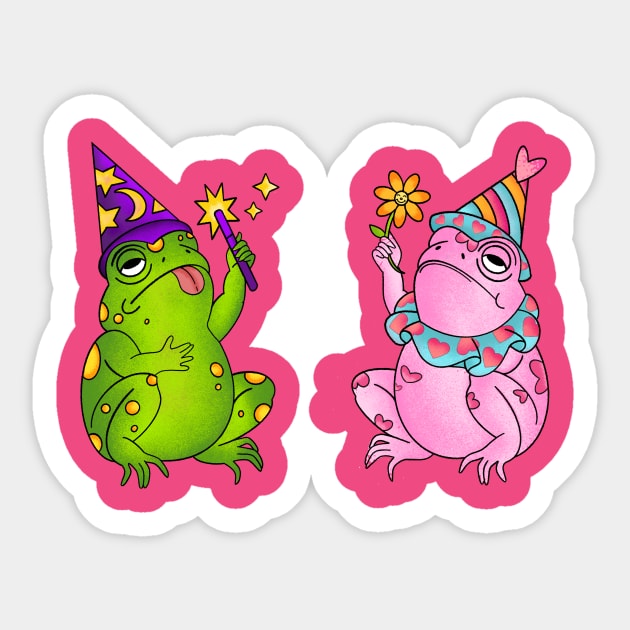 Froggy Magicians Sticker by HappyMushCo. 